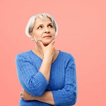 Lady thinks something over?